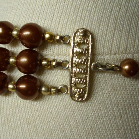 🧡 Gorgeous Vintage Copper-Gold Tulip Beaded Necklace - Picture 13 of 16